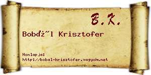 Bobál Krisztofer névjegykártya